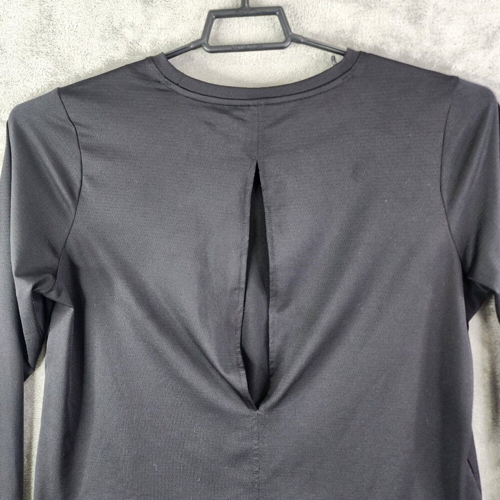 Womens Black Sports Illustrated Open Back Tee Top Shirt Long Sleeve Size XL - Picture 10 of 15